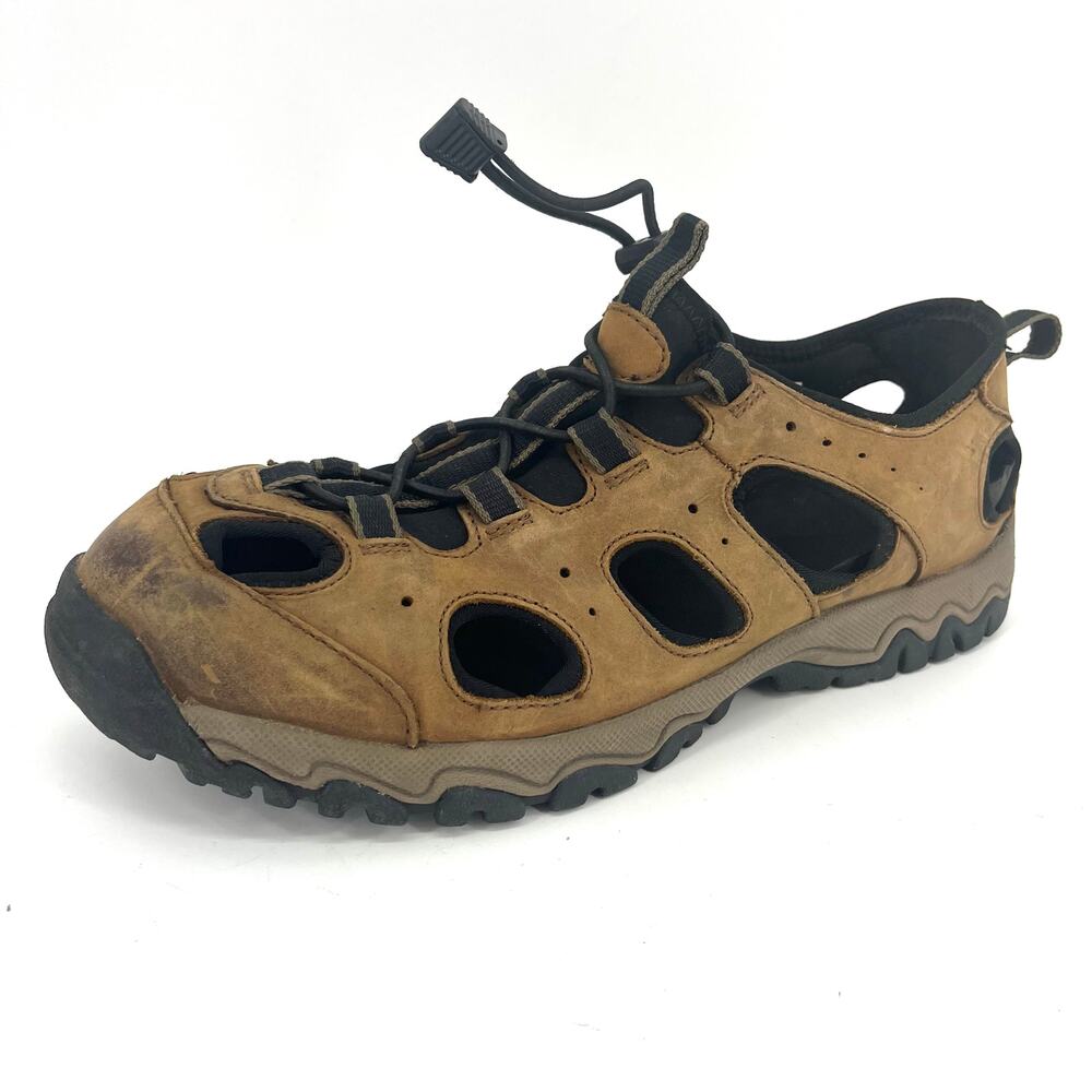 Duluth Trading Co‎ Men's Oiled Leather Closed Toe Sandal Wild Boar 12 Wide
